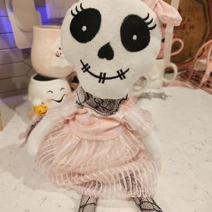 New Plush Pink Halloween Skeleton Plush Lace Tulle Dress Fishnet Holiday Shelf Sitter Bow Ribbon - Etsy New Plush Pink Halloween Skeleton Plush Lace Tulle Dress Fishnet Holiday Shelf Sitter Bow Ribbon - Etsy