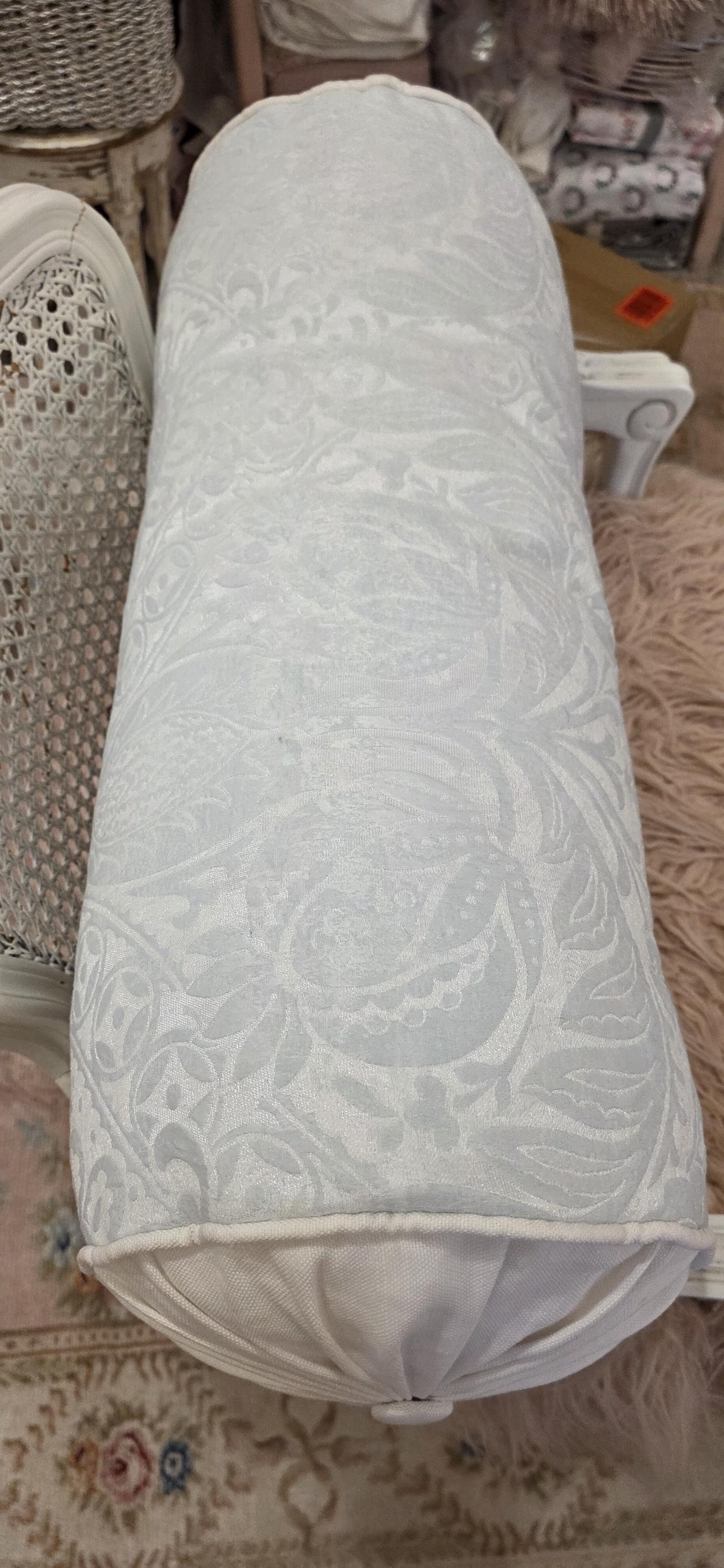 Large Rachel Ashwell Blue and White Bolster Pillow Shabby Chic - Etsy