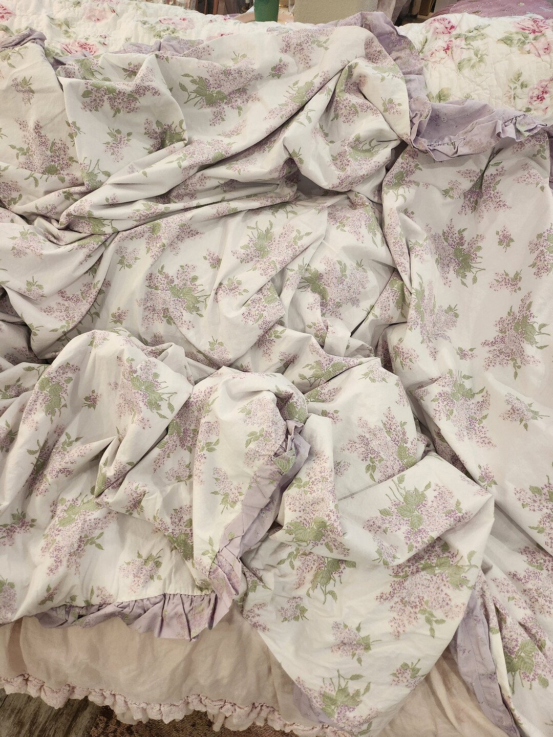 Rare Simple Shabby Chic Queen Duvet Two Shams Throw Pillow Rachel ...