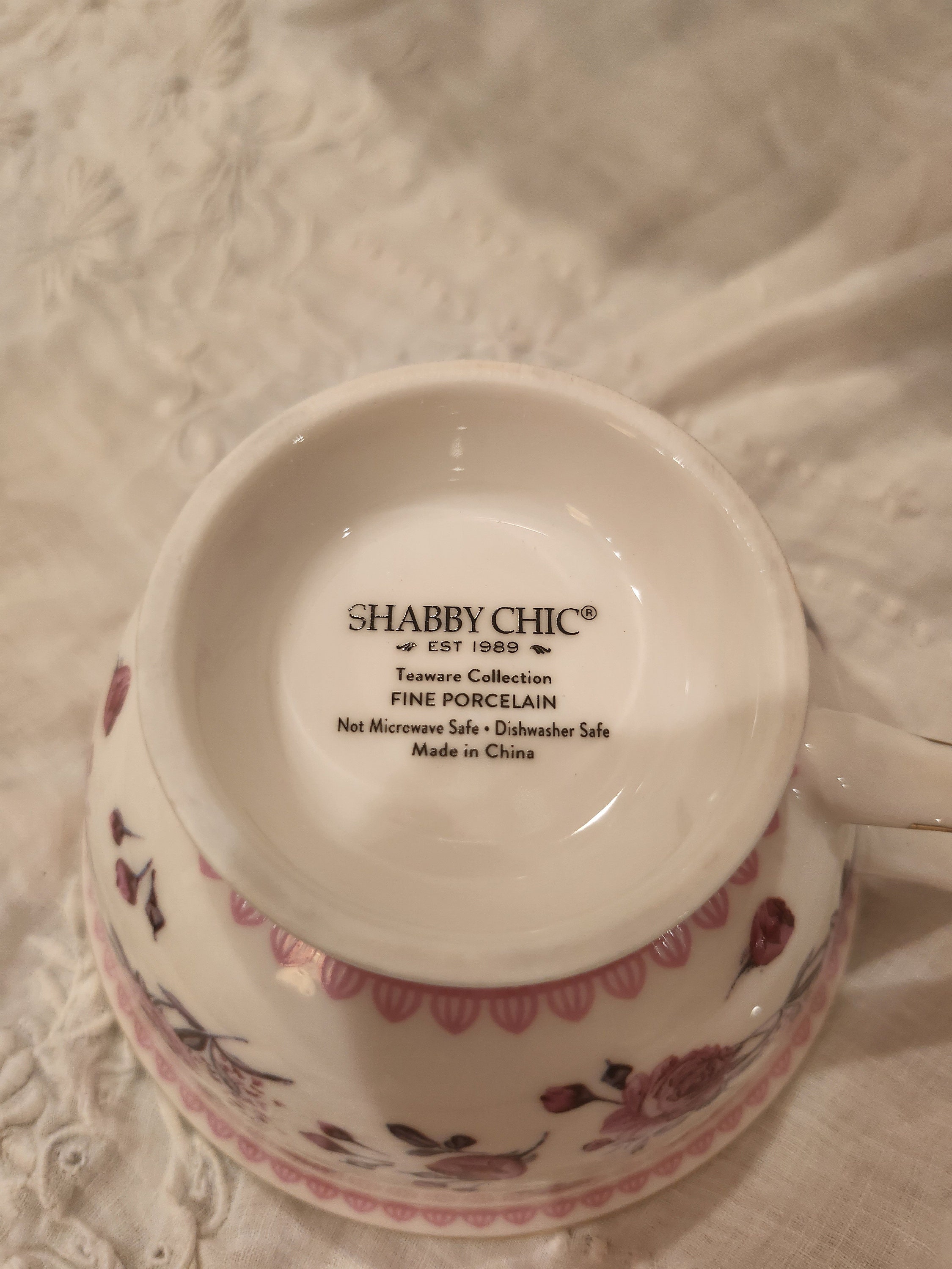 New Shabby Chic Porcelain Tea Set White Pink Floral Rachel