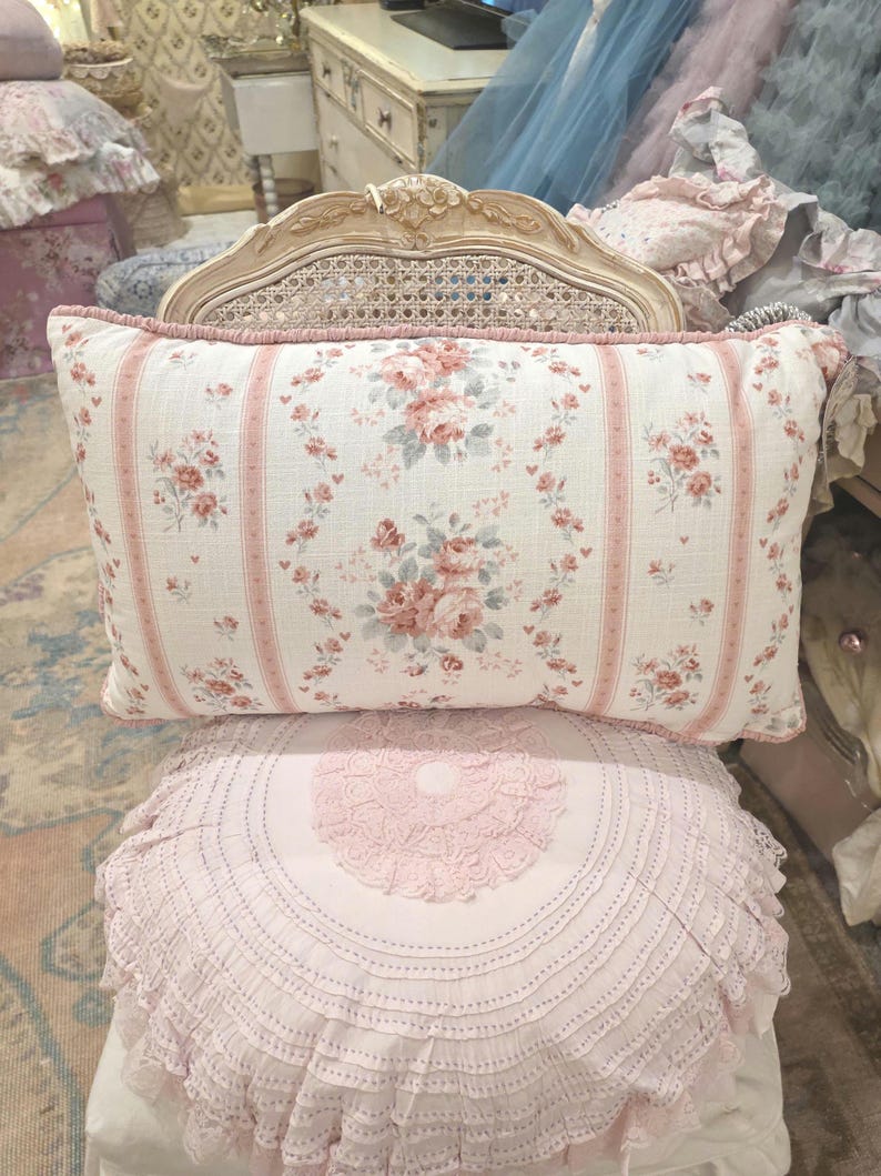 Shabby Chic Pink Pillow Roses Flowers Floral Rachel Ashwell Girly - Etsy