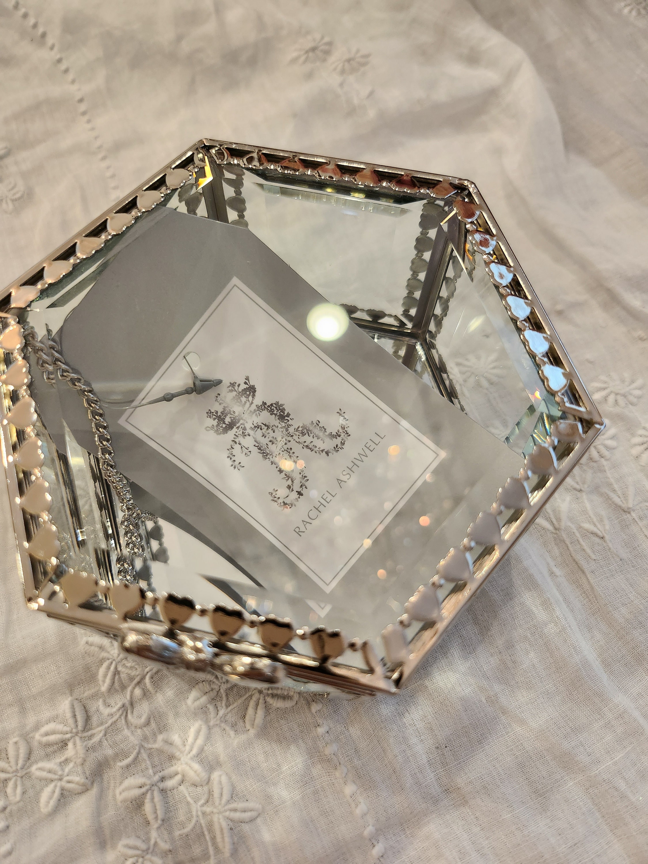 Small Rachel Ashwell Jewelry Box Silver Accents Sweet Bow Etsy