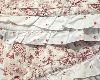 Rachel Ashwell Paisley Cotton Queen Quilt Set: Shabby Chic Ruffle Shams