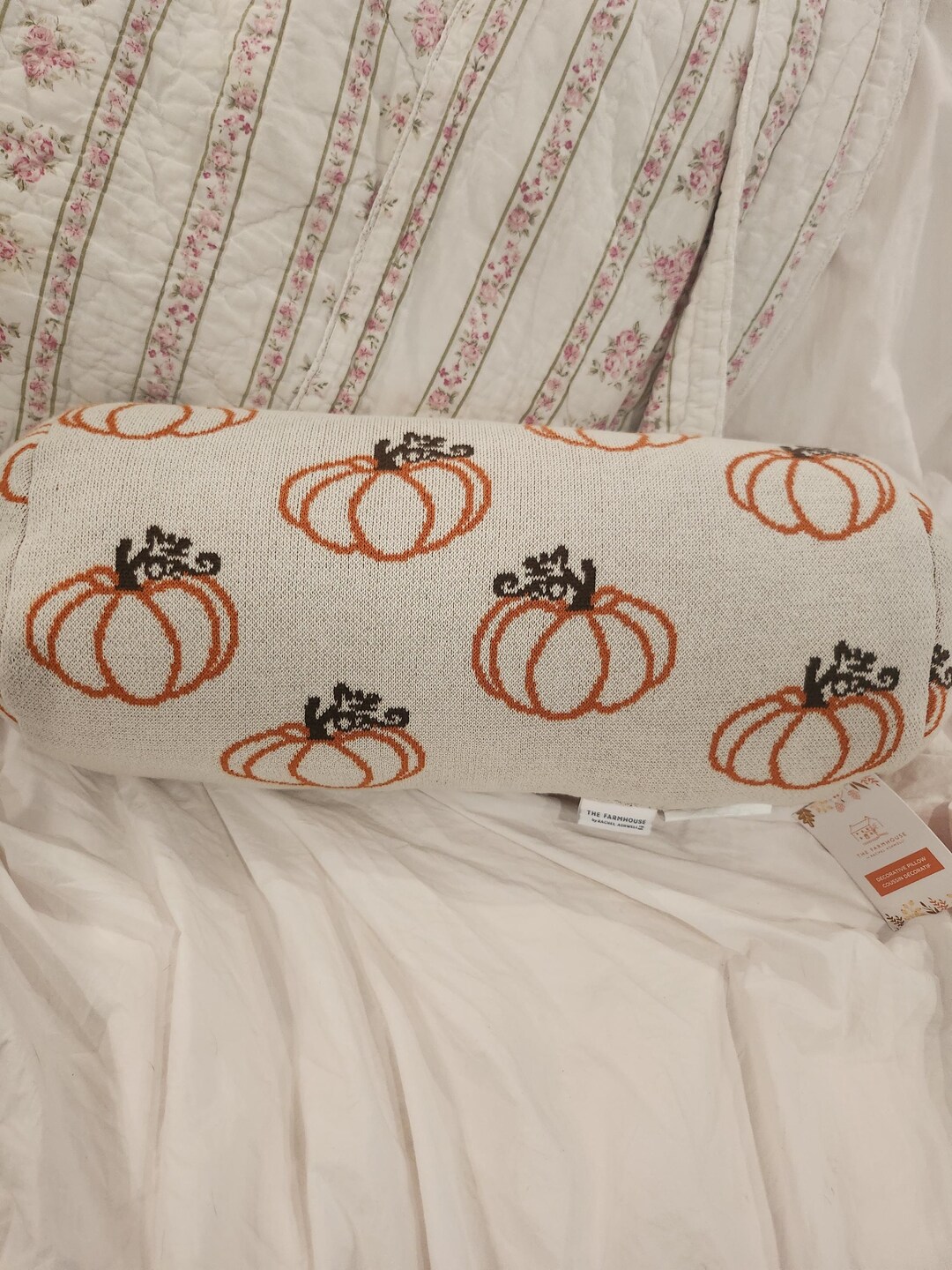 Rachel Ashwell Knit Bolster Pillow: Farmhouse Pumpkin Decor - Etsy