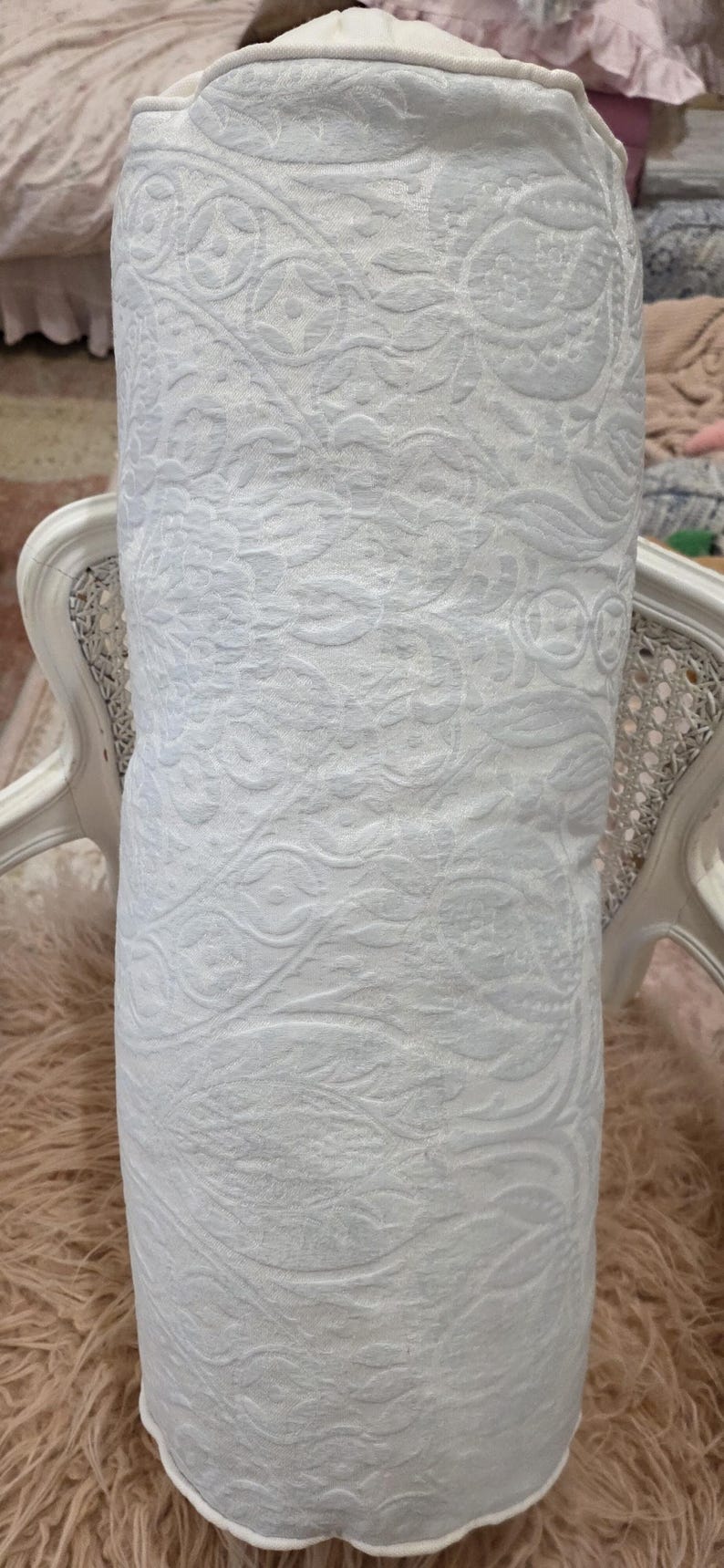 Large Rachel Ashwell Blue and White Bolster Pillow Shabby Chic - Etsy