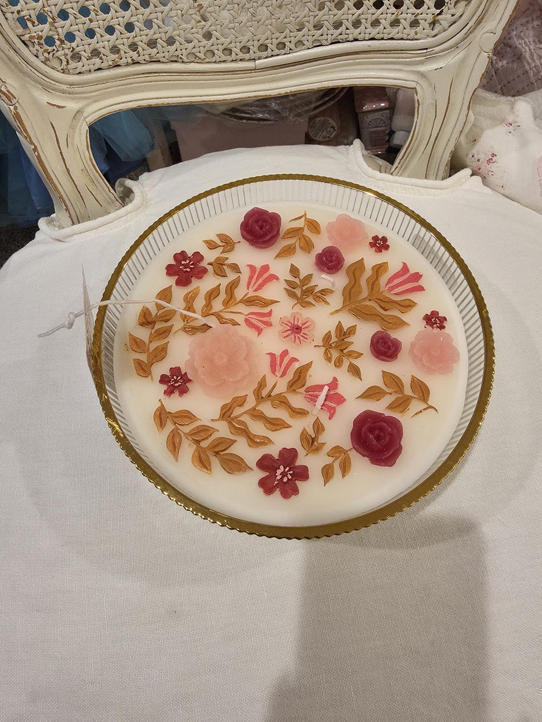 Shabby Chic Pink Roses Candle - Rachel Ashwell Holiday Decor - Etsy