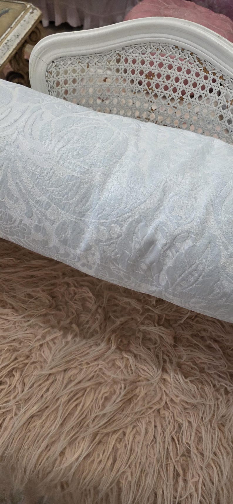 Large Rachel Ashwell Blue and White Bolster Pillow Shabby Chic - Etsy