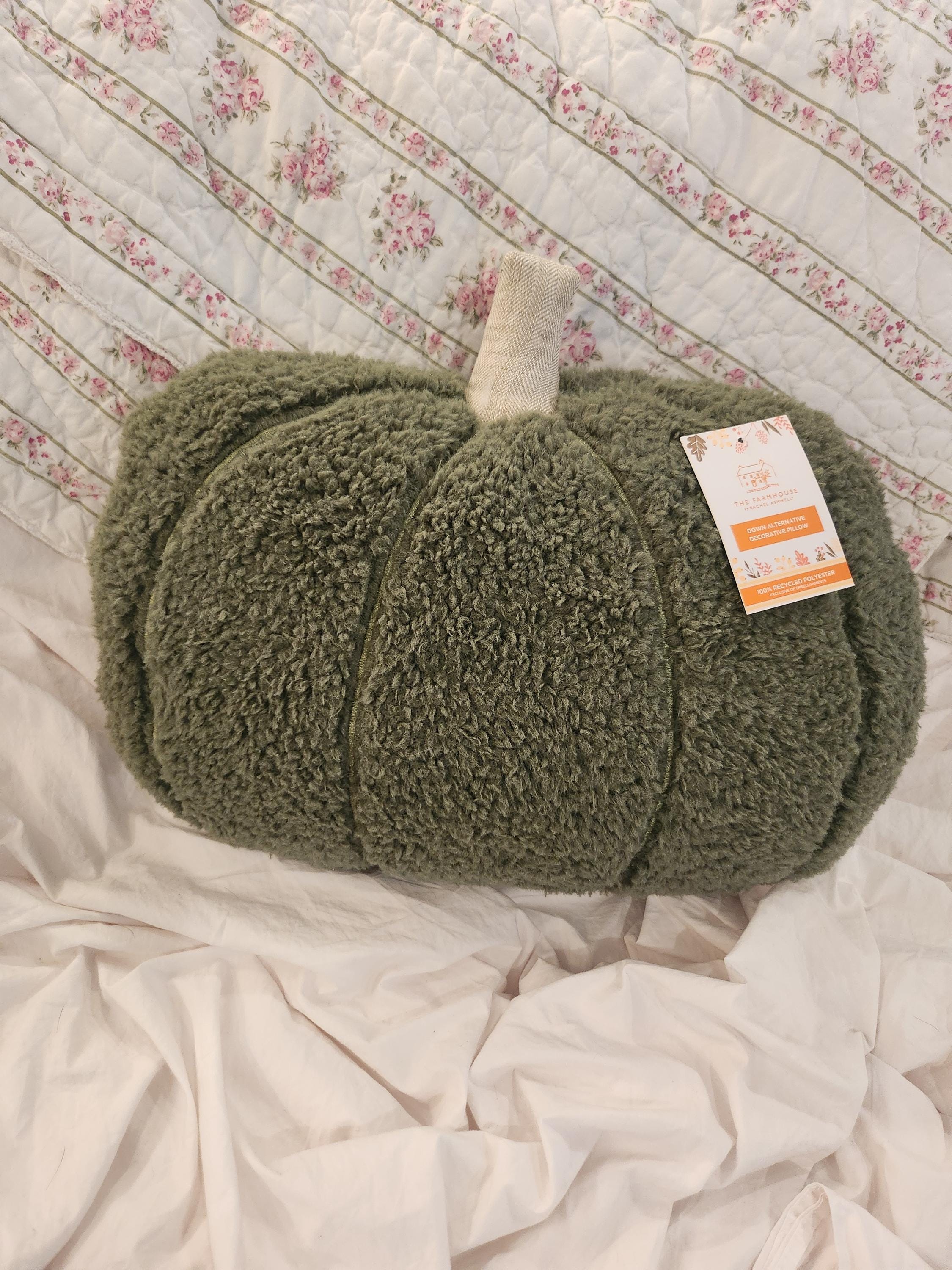 New Green Rachel Ashwell Holiday Pillow Pumpkin Fall Halloween ...