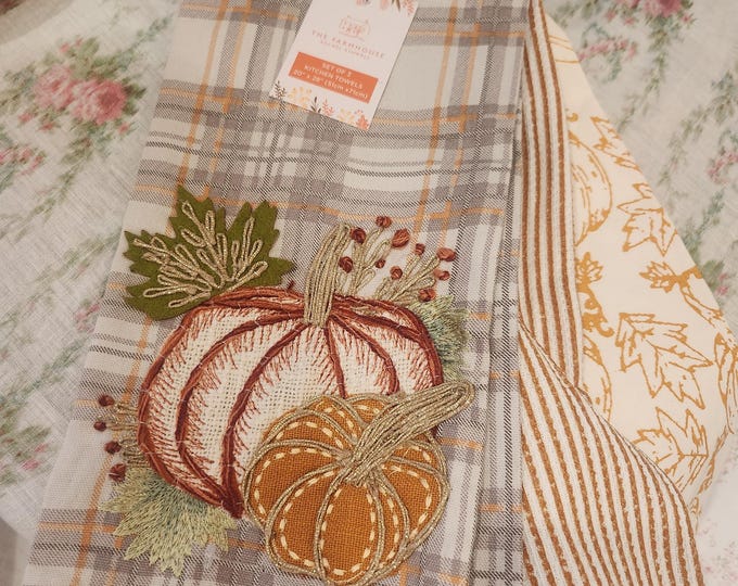 New Set Three Rachel Ashwell Farmhouse Dish Hand Towels Shabby Chic ...