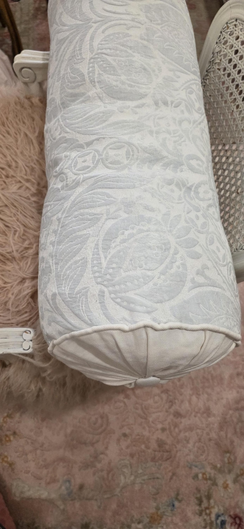Large Rachel Ashwell Blue and White Bolster Pillow Shabby Chic - Etsy