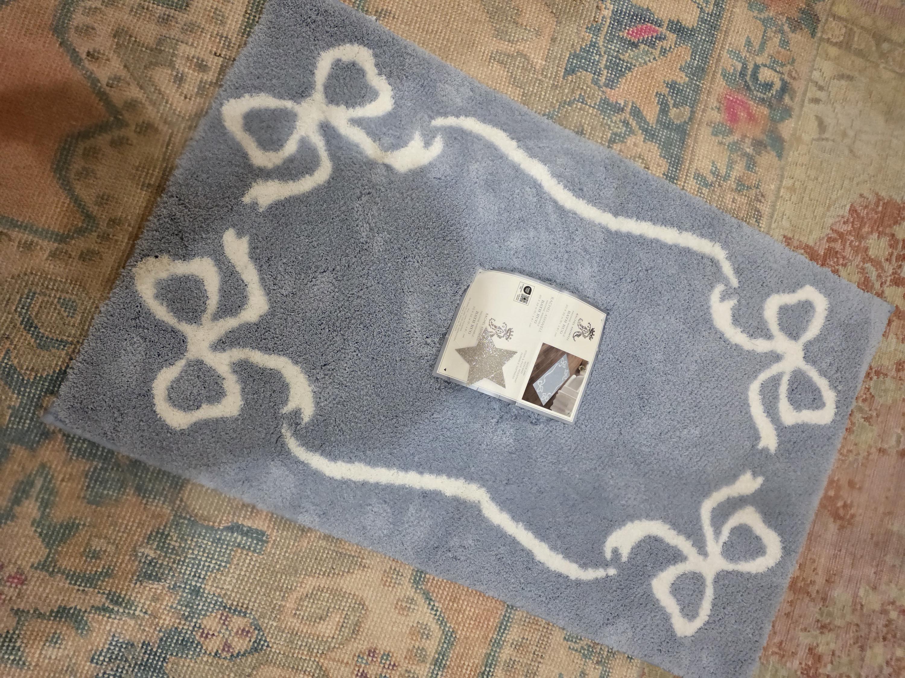 レイチェルアシュウェル  シャビーシック バスマット ラグ Blue Rachel Ashwell Shabby Chic Bath Mat Rug Bows Room Girly - Etsy
