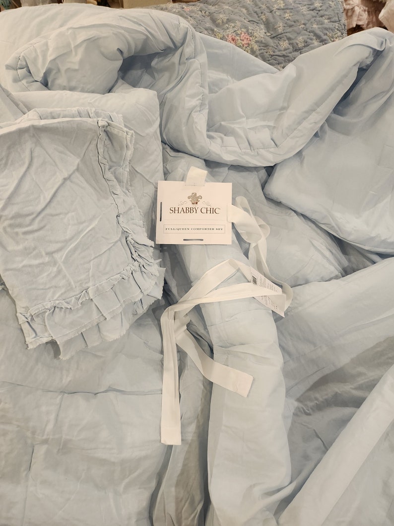 Brand New Baby Blue Queen Size Comforter With Two Ruffle Etsy