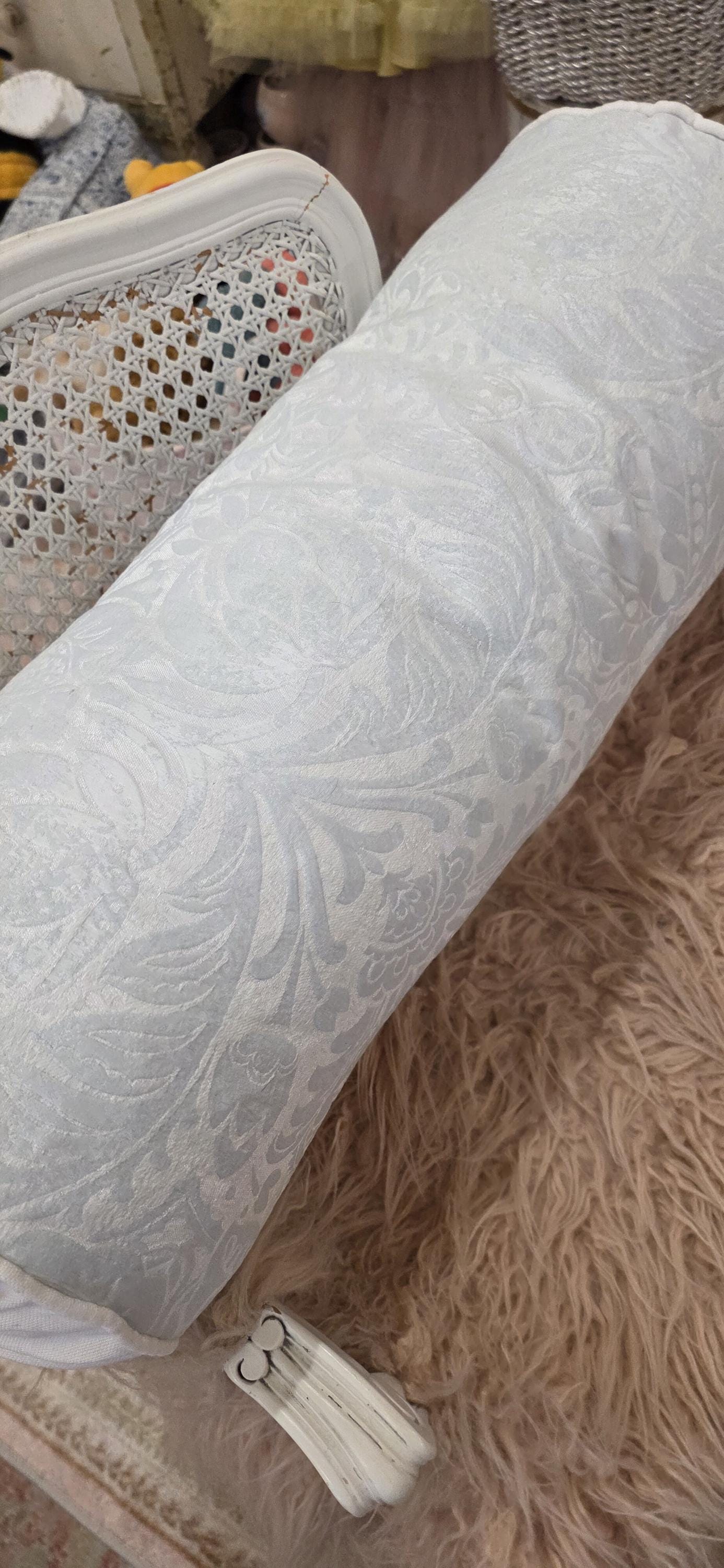 Large Rachel Ashwell Blue and White Bolster Pillow Shabby Chic - Etsy