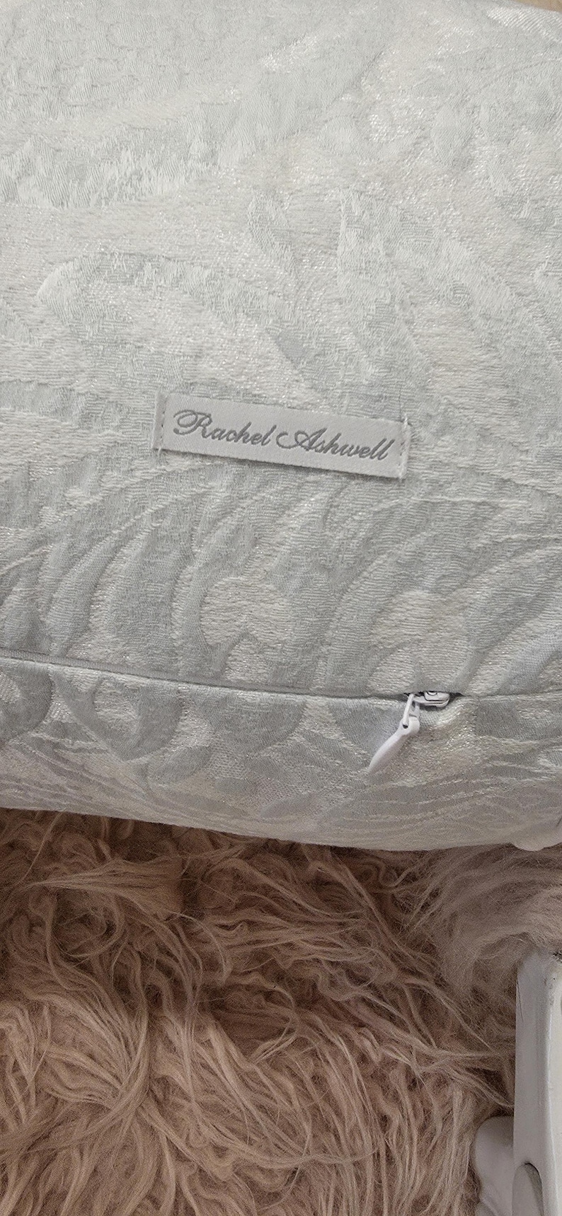 Large Rachel Ashwell Blue and White Bolster Pillow Shabby Chic - Etsy