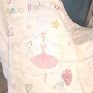 Shabby Chic Ballerina Quilt Set: Twin Bedding, Roses & Sequins