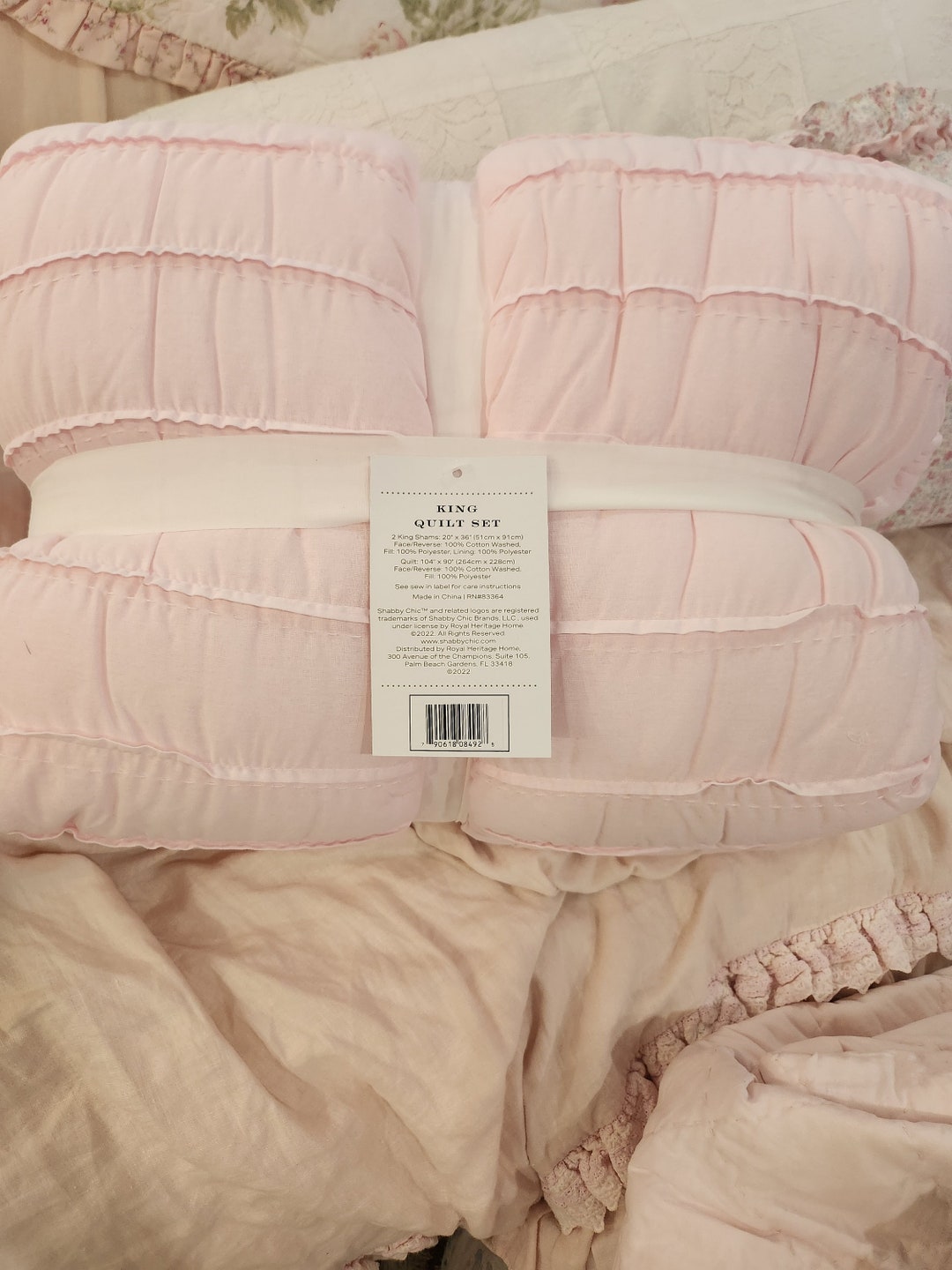 New Shabby Chic King Size Quilt Two Matching Shams Rachel Etsy