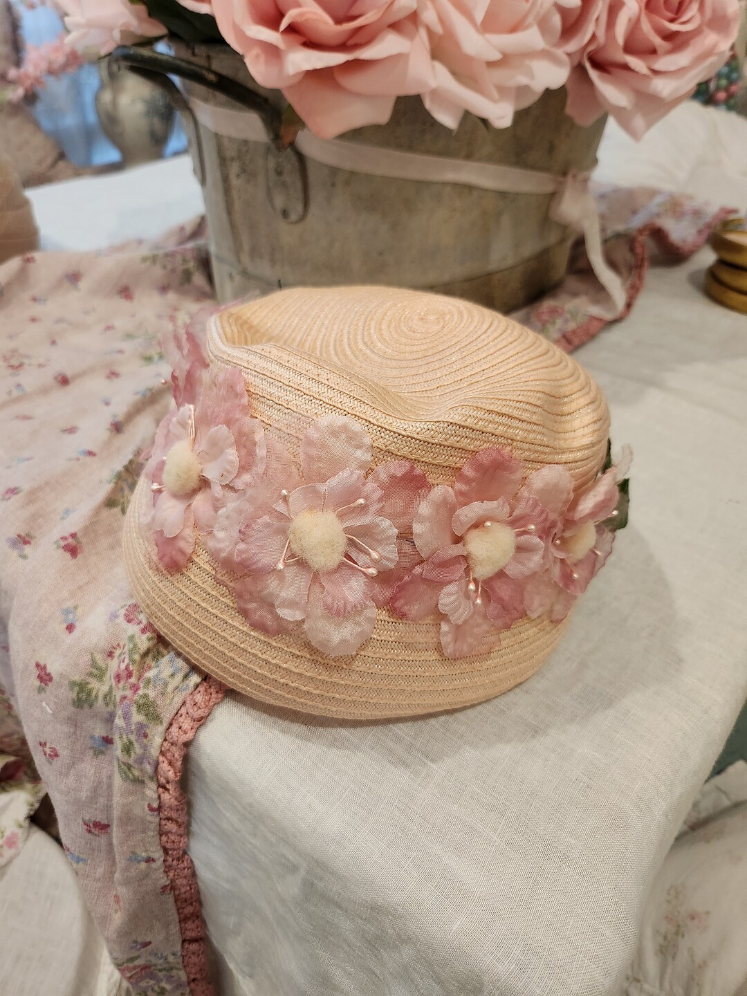 Velour Blush Hat w/ Bow main image 1