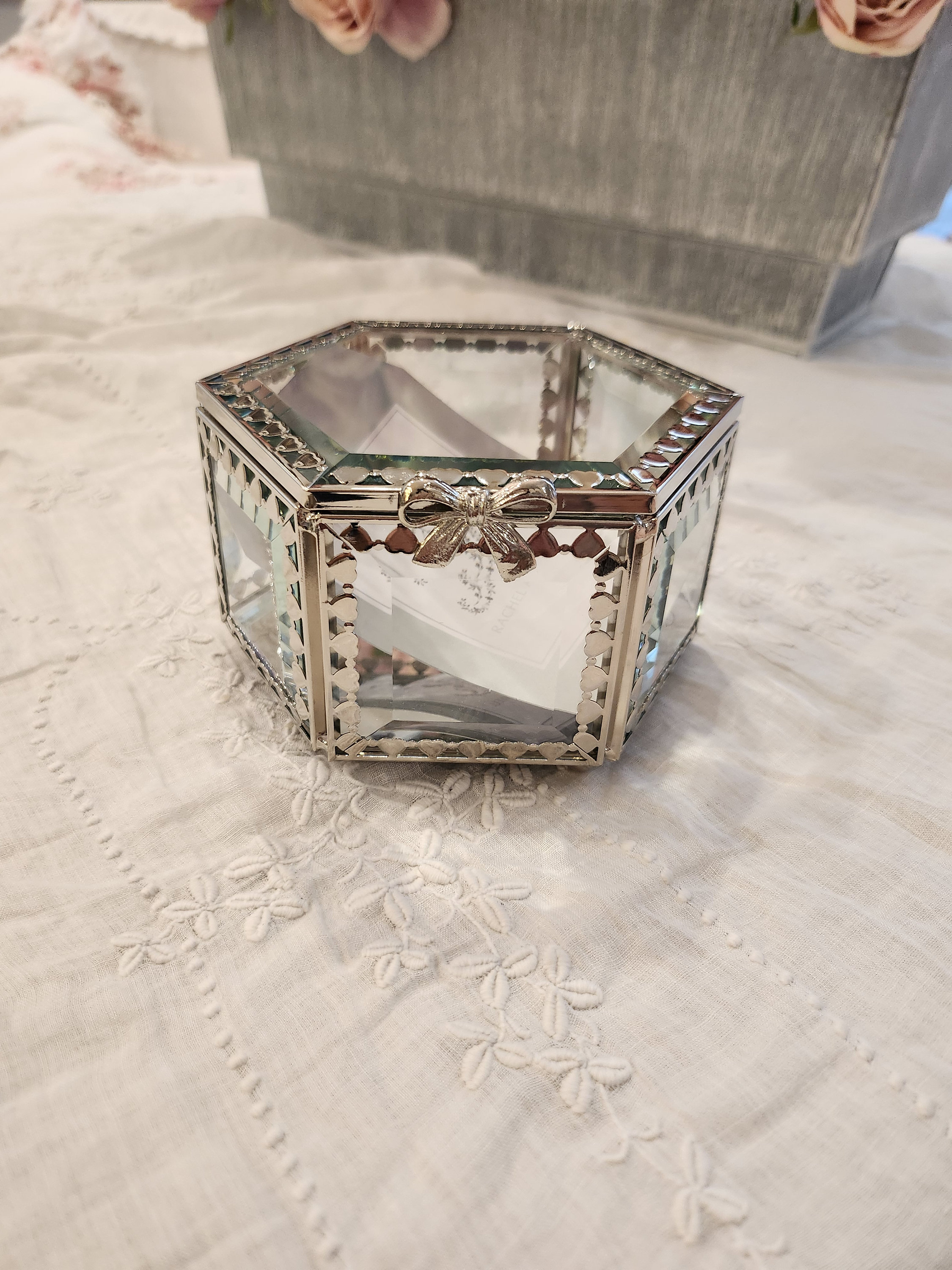 Small Rachel Ashwell Jewelry Box Silver Accents Sweet Bow Etsy