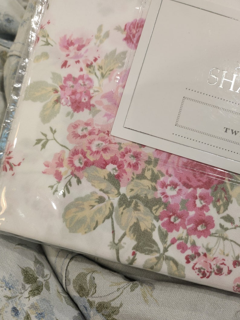 Brand New Shabby Chic Twin Size Sheet Set Two Pillow Shams Etsy
