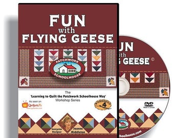 Quilting DVD: Learn how to Quilt Flying Geese - Patchwork Schoolhouse Teaches Sewing Fun with Flying Geese Lesson 4 of 7