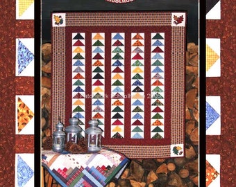 Free Traditional Quilt Pattern Get All your Geese in a Row for Wall Hanging or Quilt: With Appliqué Leaf & Acorn-Patchwork Instant Download