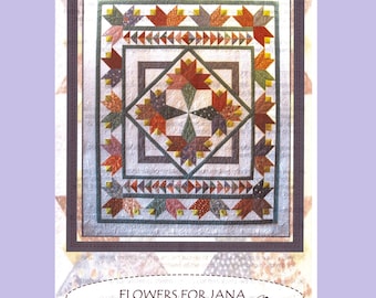 Patchwork Quilt Pattern Flowers for Jana Spring Quilt Twin, Double, Wall Hanging-Colorful Pattern and Quilting Template PDF Instant Download