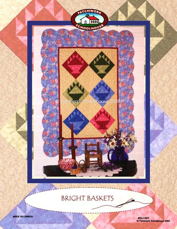 Free Quilt Pattern Bright Baskets Colorful Easter Etsy