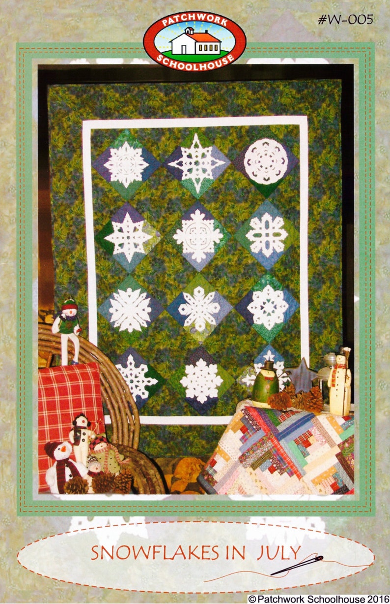 Applique Quilt Pattern for Kids Snowflakes in July: Winter or Christmas ...
