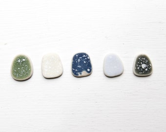 Japanese Sea Pottery Tiles,Jewelry Supply, Beach Pottery Tiles,Coastal Home Decor,Antique Ceramic Supply,Mosaic Pieces,Beach Finds