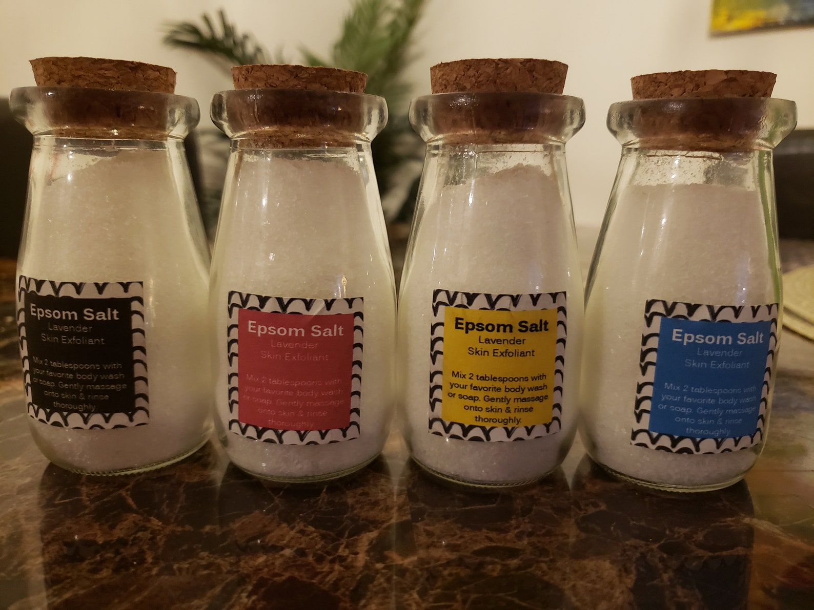 Lavender Epsom Salt Glass Jars set of 4 Etsy UK