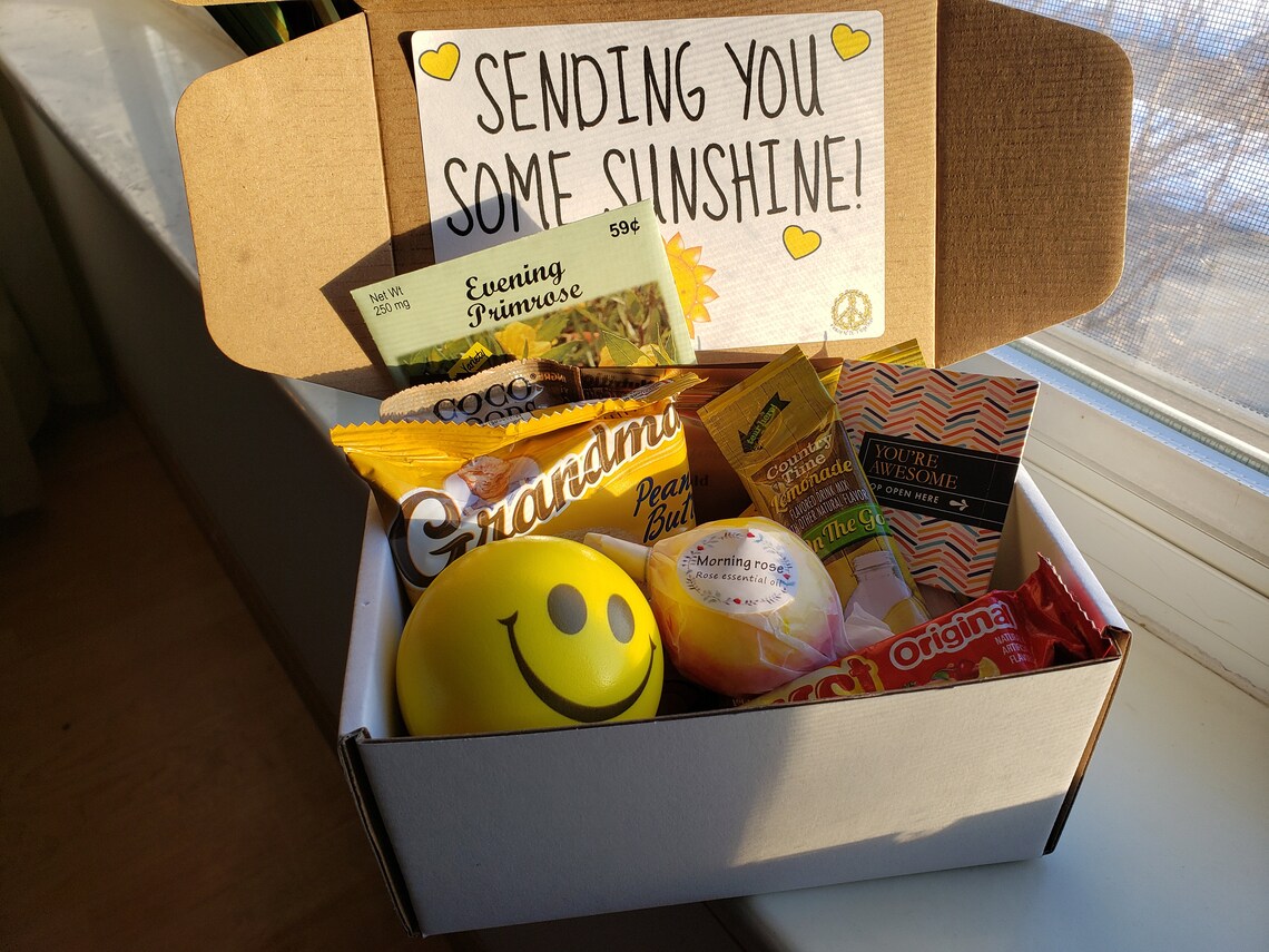 Sending Sunshine Yellow Themed Gift Box Etsy