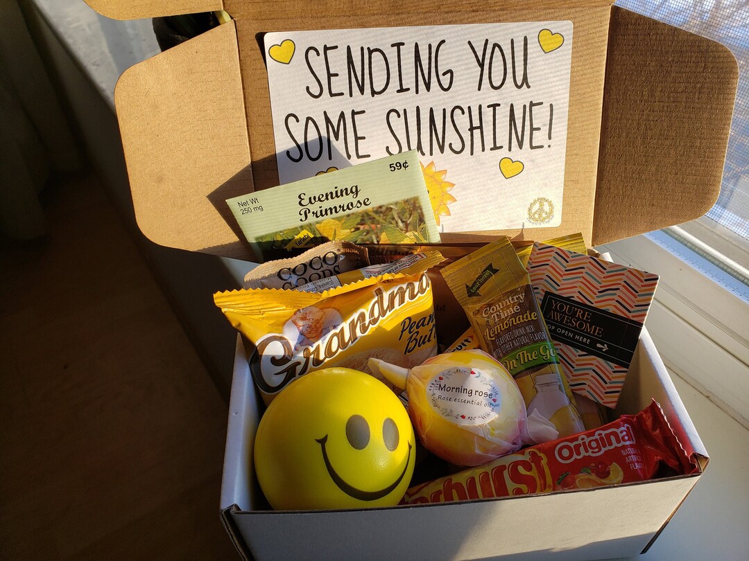 Sending Sunshine Yellow Themed Gift Box Etsy