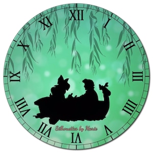 Ariel and Eric Silhouette Clock