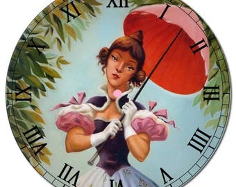 Parasol Girl Haunted Mansion Clock