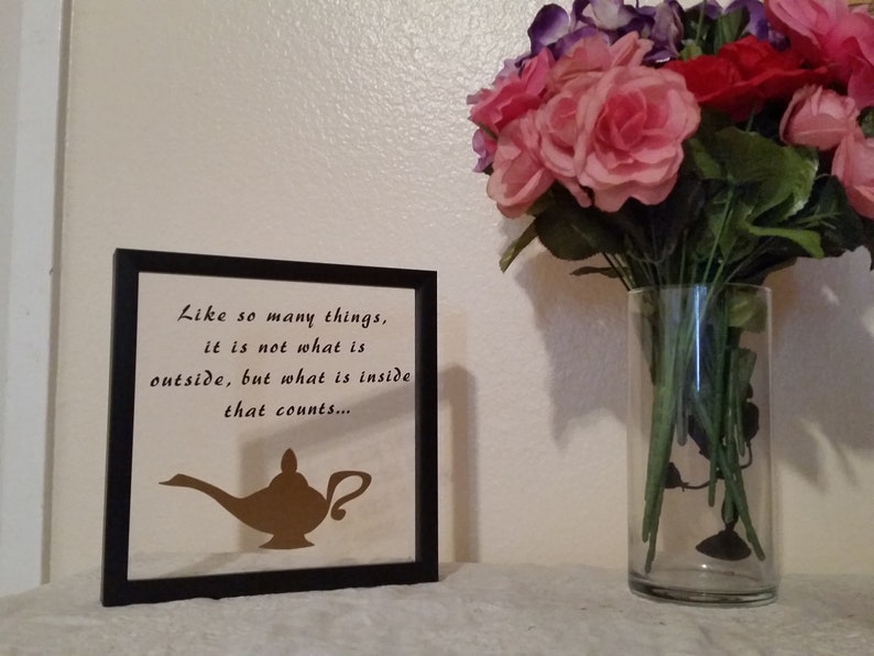 Aladdin Lamp Quote Floating Frame Etsy