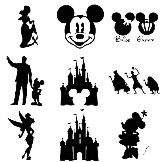 3'' Disney Silhouette Decals | Etsy