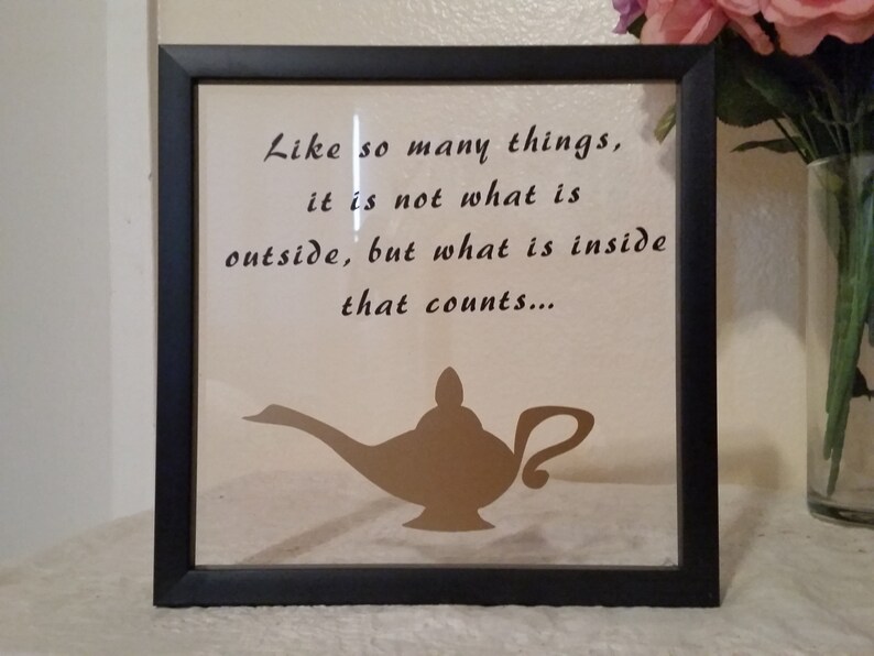 Aladdin Lamp Quote Floating Frame Etsy