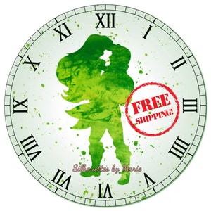 Ariel and Eric Watercolor Clock