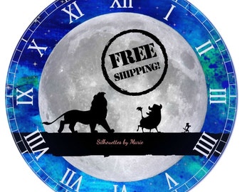 Lion King Silhouette Clock