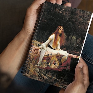 Lady of Shalott John William Waterhouse Famous Painting Spiral notebook Art Lover Gift