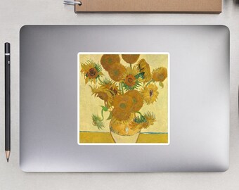 Van Gogh's Sunflowers - Art-Inspired Bubble-Free Vinyl Sticker 5.5"x5.5"