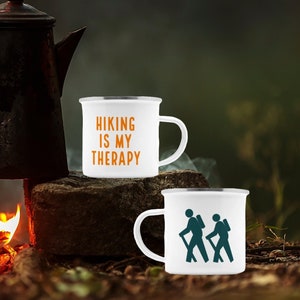 Hiking is My Therapy Camp Mug 10 oz. Nature Hiker Camper Gift Fall Outdoors Nature-Lover Gift