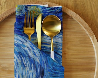 Vincent Van Gogh - Cloth Napkin Set of 4 (20&quot;x20&quot;) Impressionist Table Decor Engagement Wedding Bridal Shower Gift