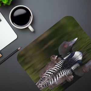 Common Loon - Minnesota State Bird - Mouse pad - Midwest Nature Bird Lover Office Decor Tech Accessories