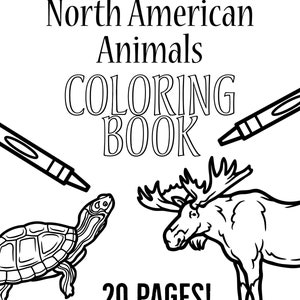 Animal Coloring Book *Digital Download* Print & Color! Kids Activity - Easy Level Coloring