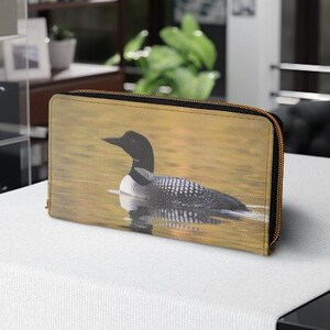 Precioso colimbo - Cartera de piel sintética - Ave del estado de Minnesota - ¡Regalo de vida salvaje para los amantes de las aves!
