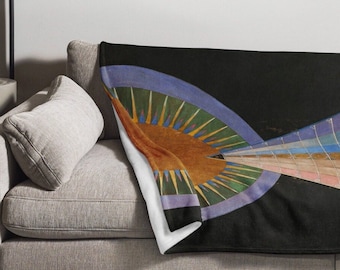 Altarpiece - Hilma af Klint - Abstract Art-Inspired Soft Throw Blanket (50"x60") Mystical Spiritual Cozy Gift