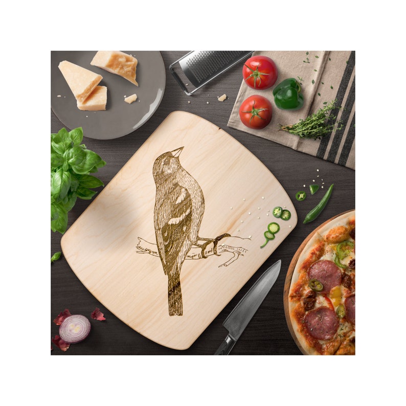 RachelBeesArtHive Finch Cutting Board - Thumbnail 2