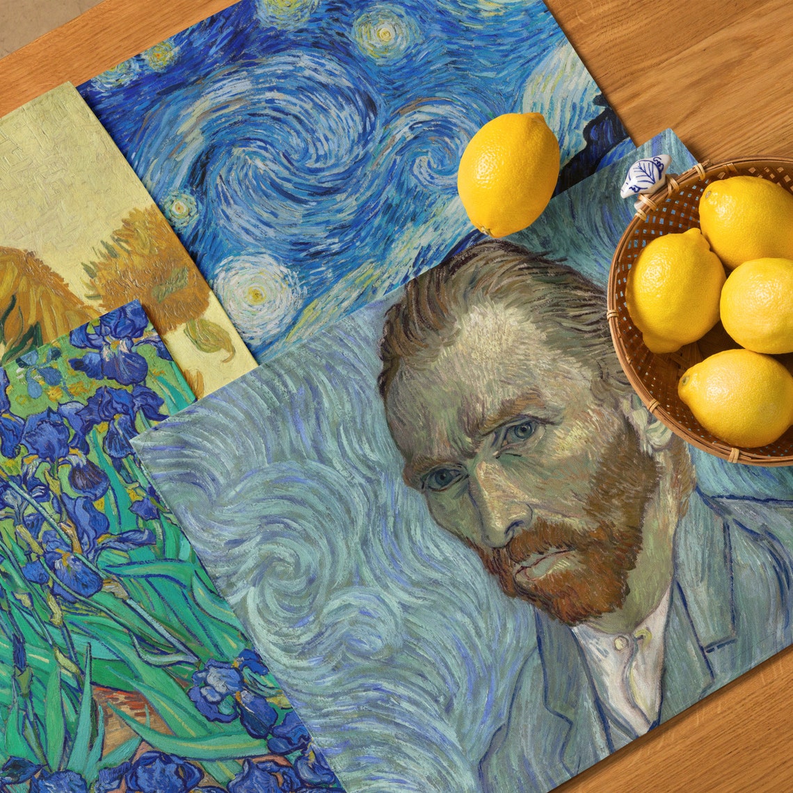 Vincent Van Gogh Artinspired Placemat Set of 4 Self Portrait, Starry