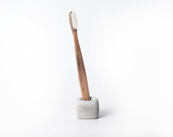 Concrete toothbrush holder - grey